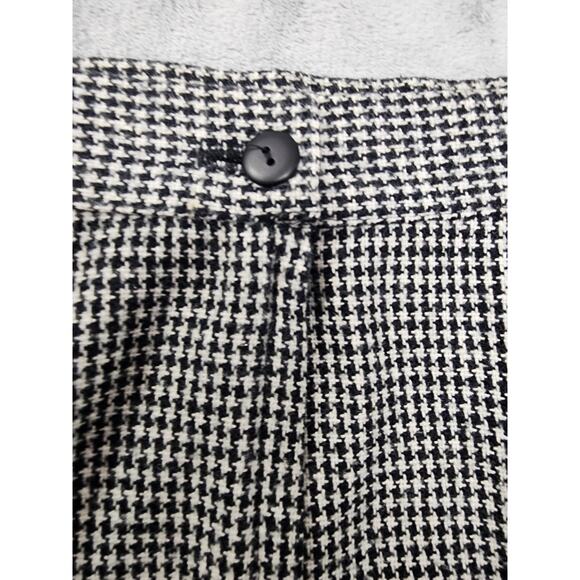 Vintage 80s My Michelle Wool Houndstooth Bow Slit Mini Skirt Size XS Gray Black - Picture 2 of 10